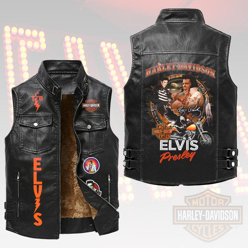 Elvis Presley Premium 2D Sleeveless Leather Vest – HOATT18361