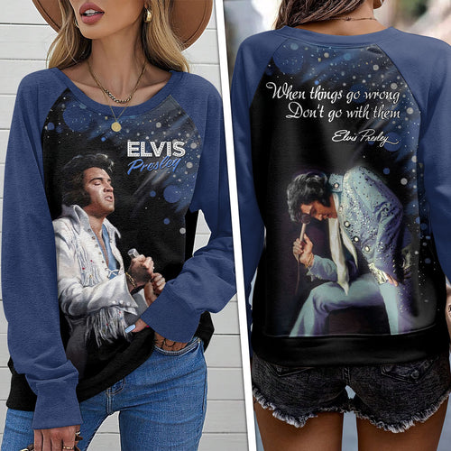 Elvis Presley Round Neck Raglan Sleeve Sweatshirt – HOATT 7109