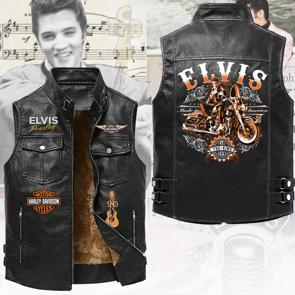 Elvis Presley Premium 2D Sleeveless Leather Vest – TANTN23339