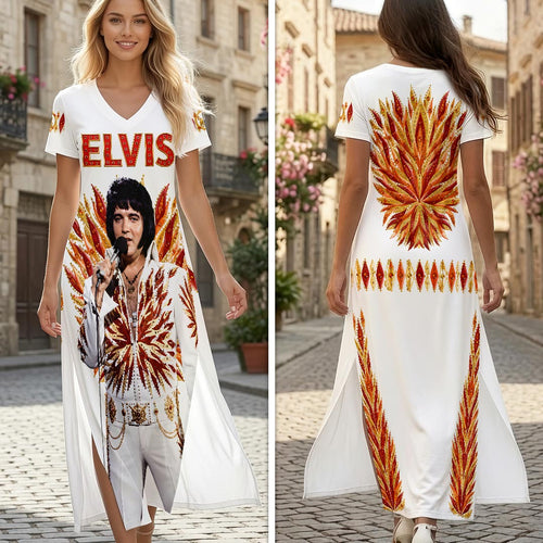 Elvis Presley Short Sleeve Maxi Dress – HOATT19428