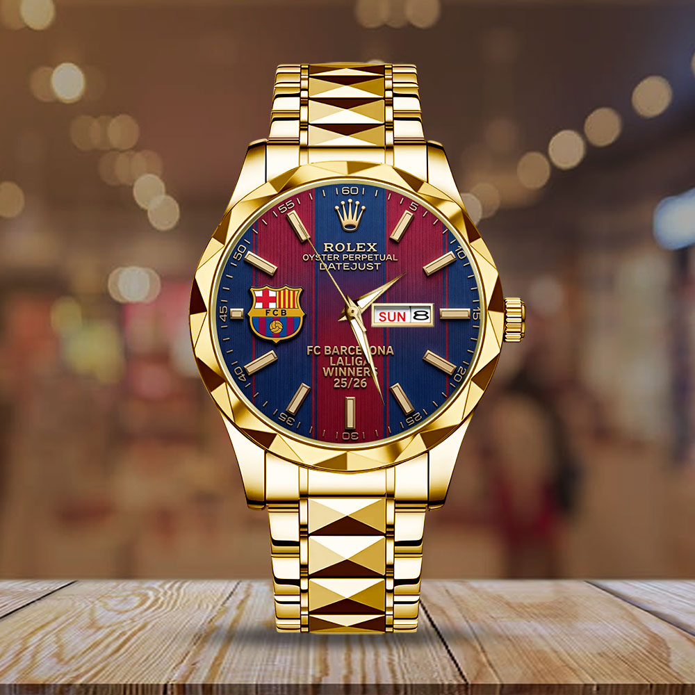 FC Barcelona LaLiga Winners 25/26 x Rolex Alloy Luxury Quartz Watch – TMTHU6038