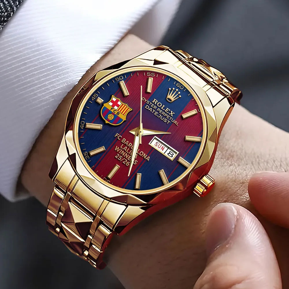 FC Barcelona LaLiga Winners 25/26 x Rolex Alloy Luxury Quartz Watch – TMTHU6038
