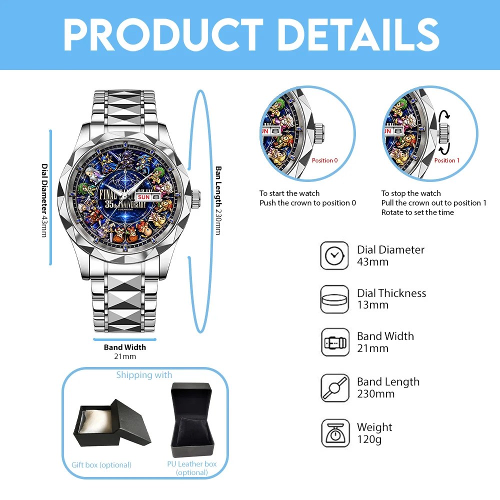 Final Fantasy IV 35th Anniversary Alloy Luxury Quartz Watch – GNE8850