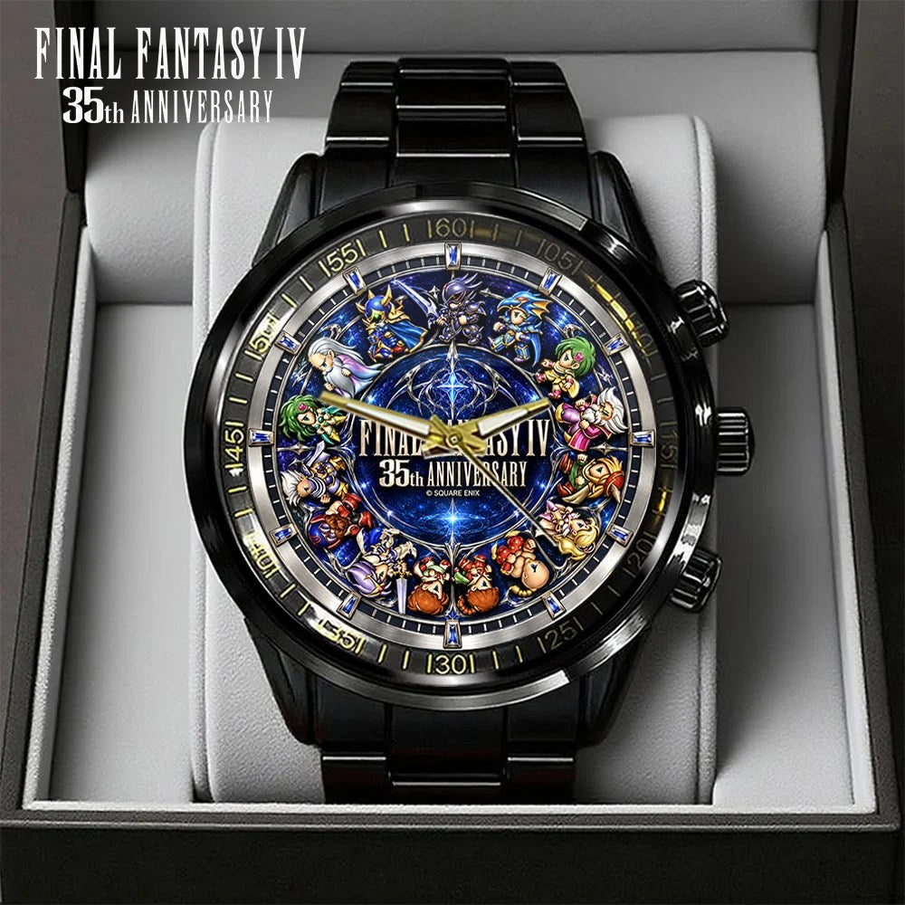 Final Fantasy IV 35th Anniversary Black Stainless Steel Watch – GNE8849