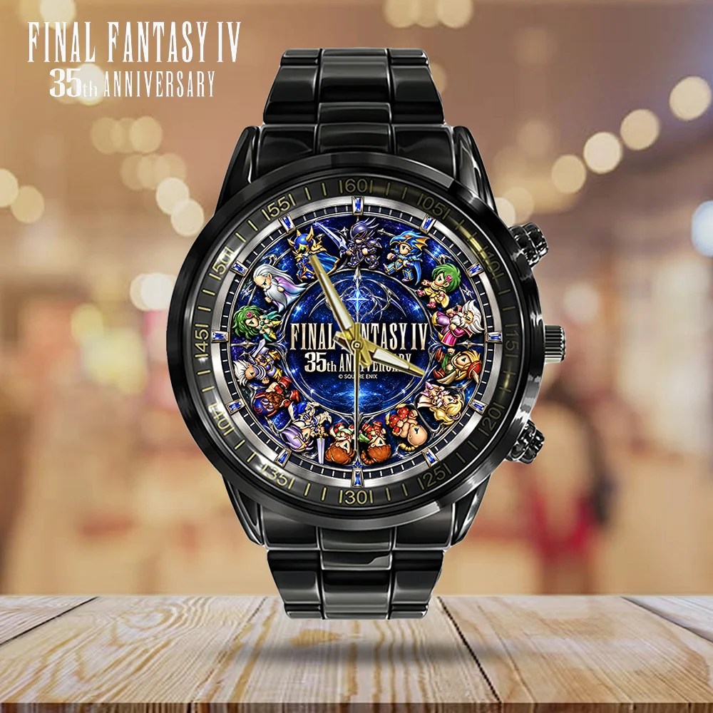 Final Fantasy IV 35th Anniversary Black Stainless Steel Watch – GNE8849