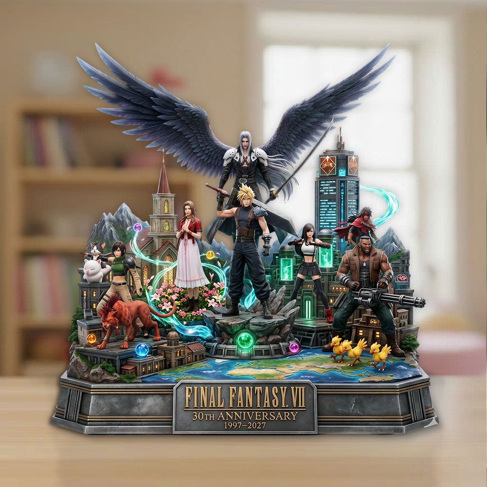 Final Fantasy VII 30th Anniversary Custom Shape Acrylic Plaque – TMTHU6864