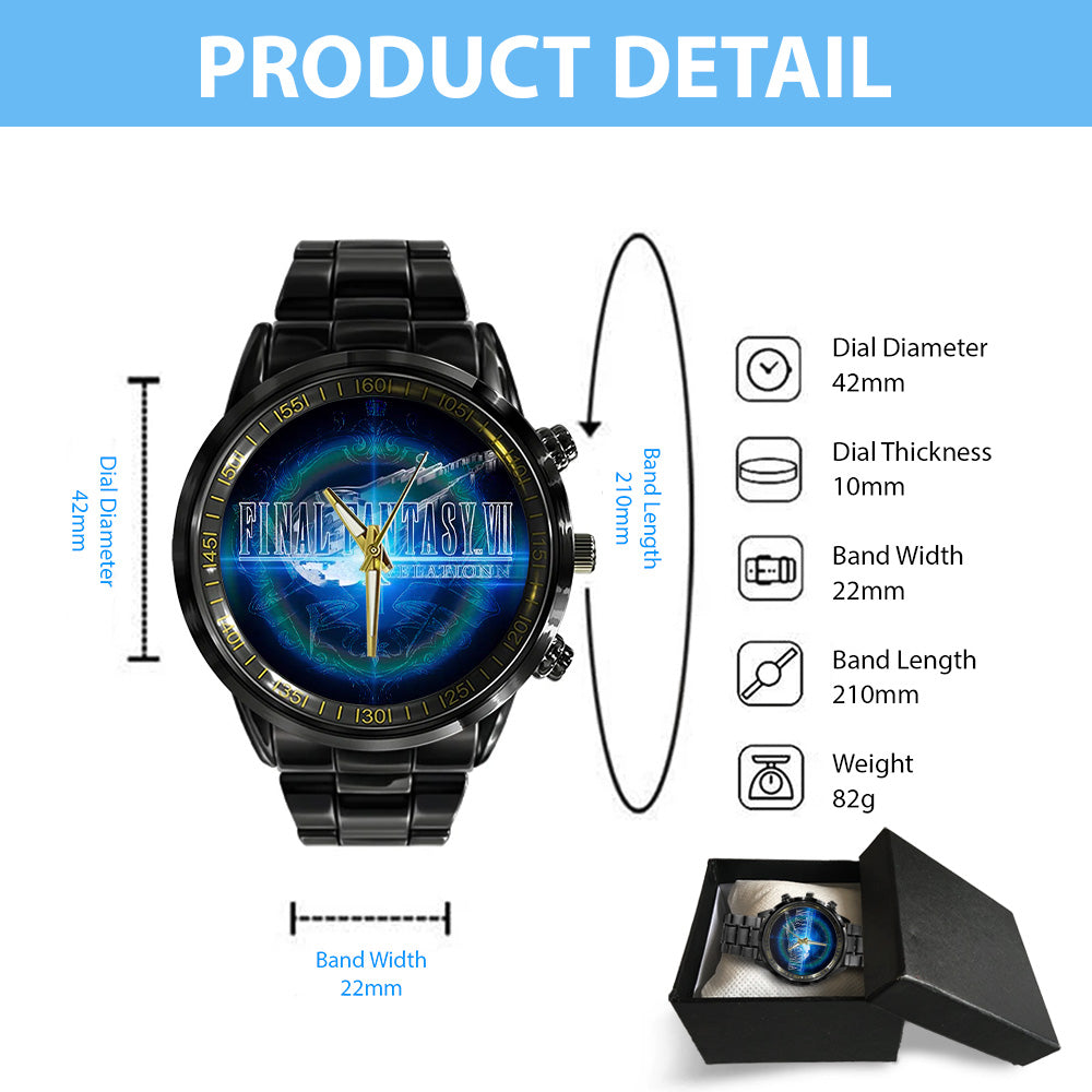 Final Fantasy VII Revelation Black Stainless Steel Watch – GNE7139