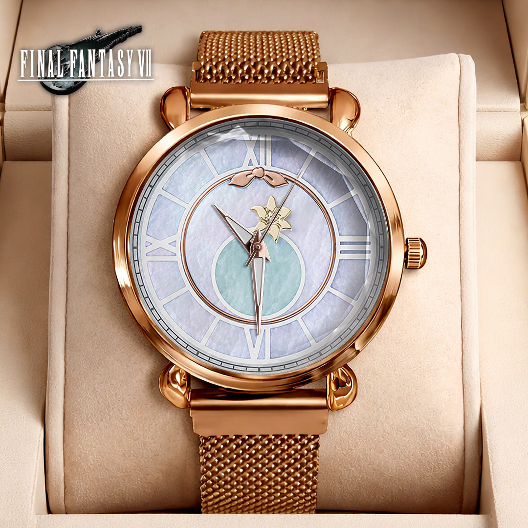 Final Fantasy VII x Aerith Gainsborough Mesh Strap Quartz Watch – GNE6540
