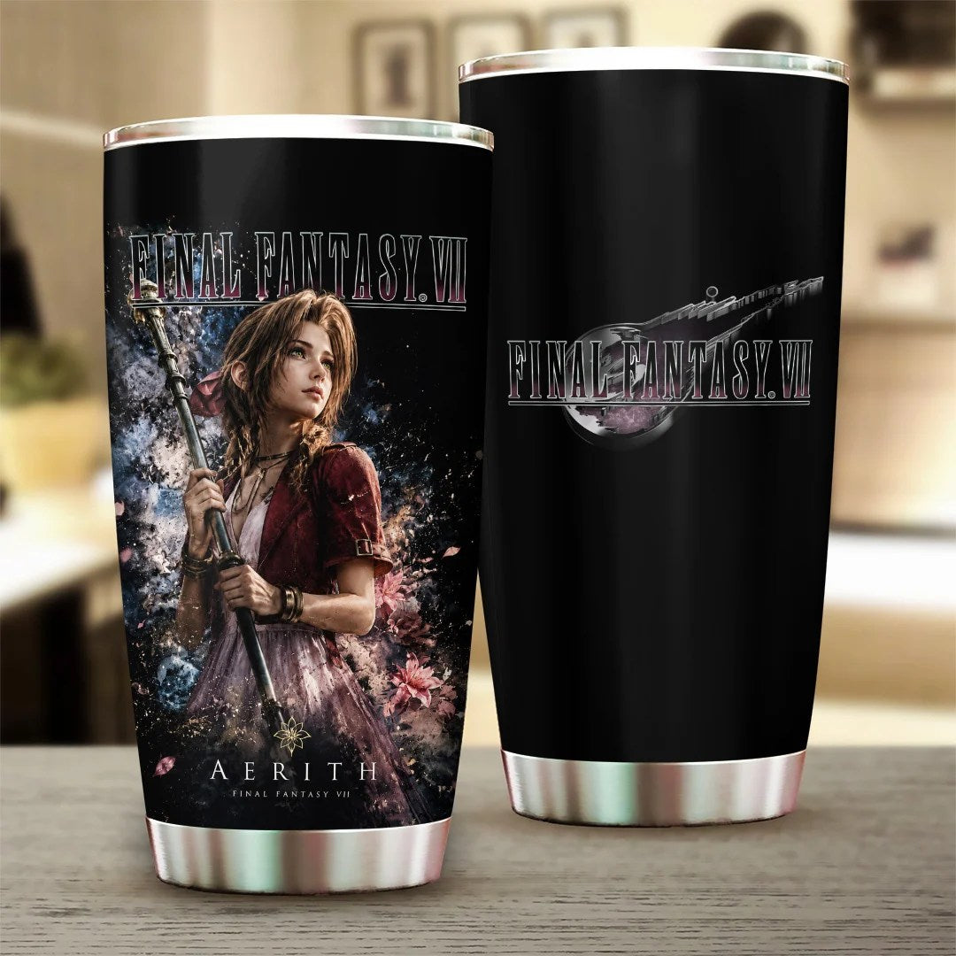 Final Fantasy VII x Aerith Gainsborough 30th Anniversary Tumbler Cup – GNE8581