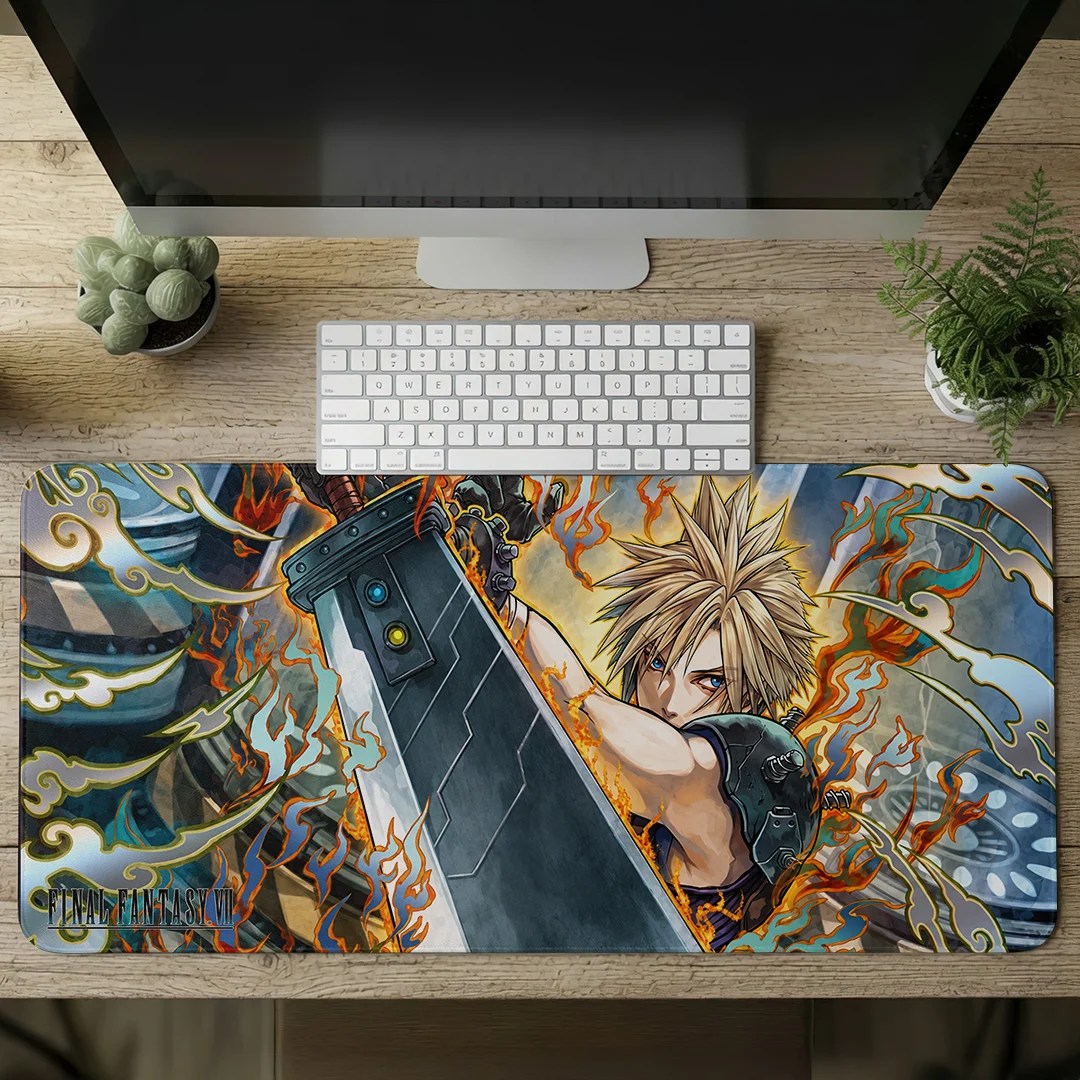 Final Fantasy VII x Cloud Strife Custom Gaming Desk Mat – GNE8266
