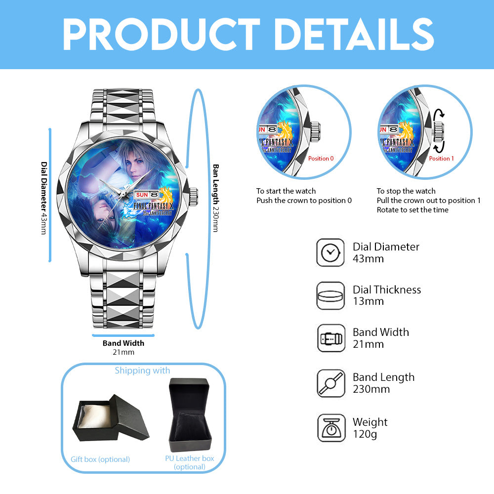 Final Fantasy X 25th Anniversary Alloy Luxury Quartz Watch – GNE6861