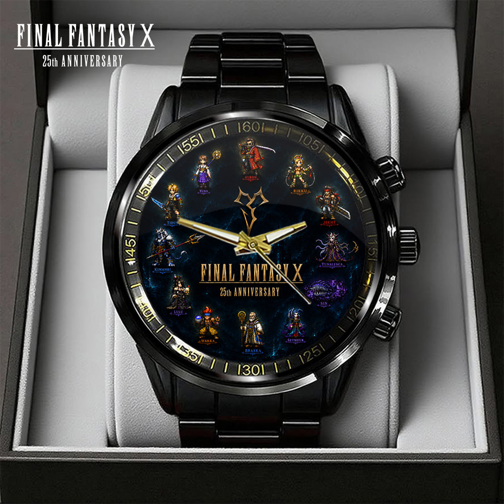Final Fantasy X 25th Anniversary Black Stainless Steel Watch – GNE7852
