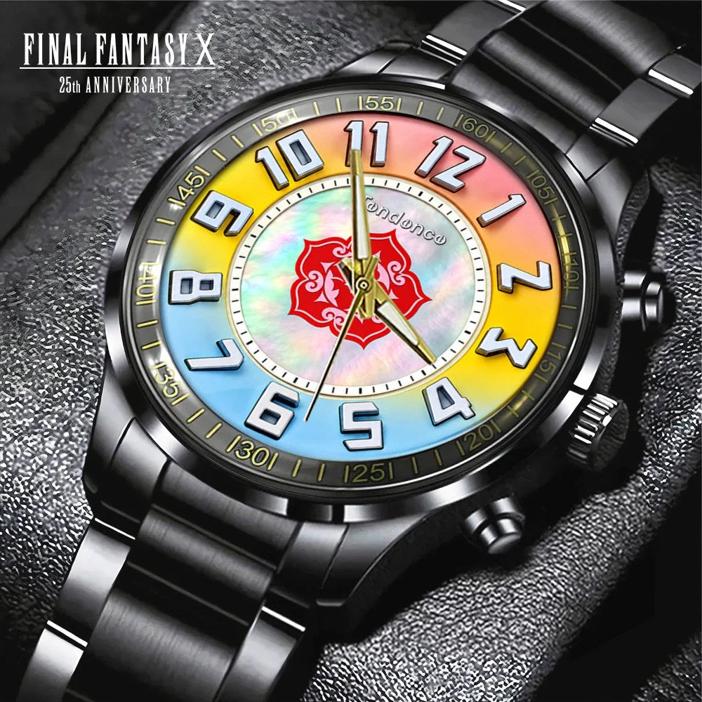Final Fantasy X x Yuna 25th Anniversary Black Stainless Steel Watch – GNE9167
