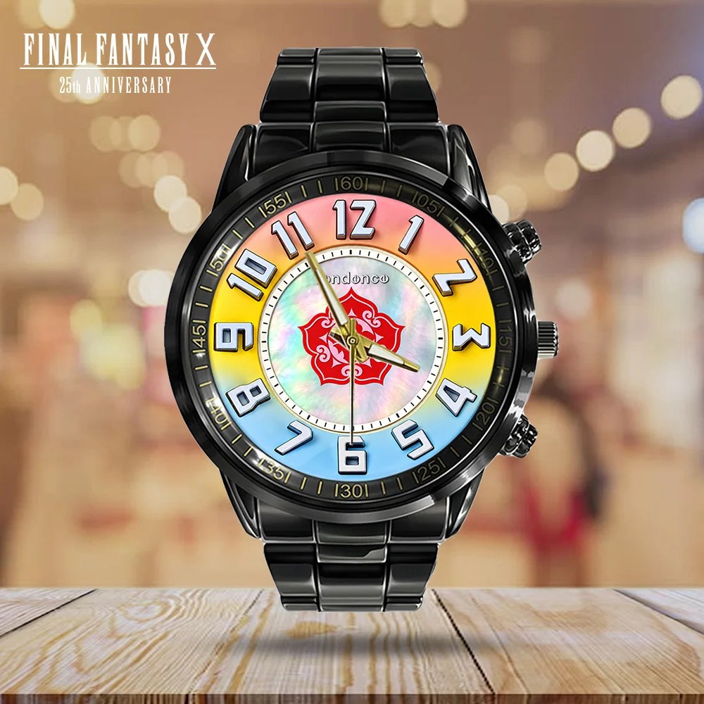Final Fantasy X x Yuna 25th Anniversary Black Stainless Steel Watch – GNE9167