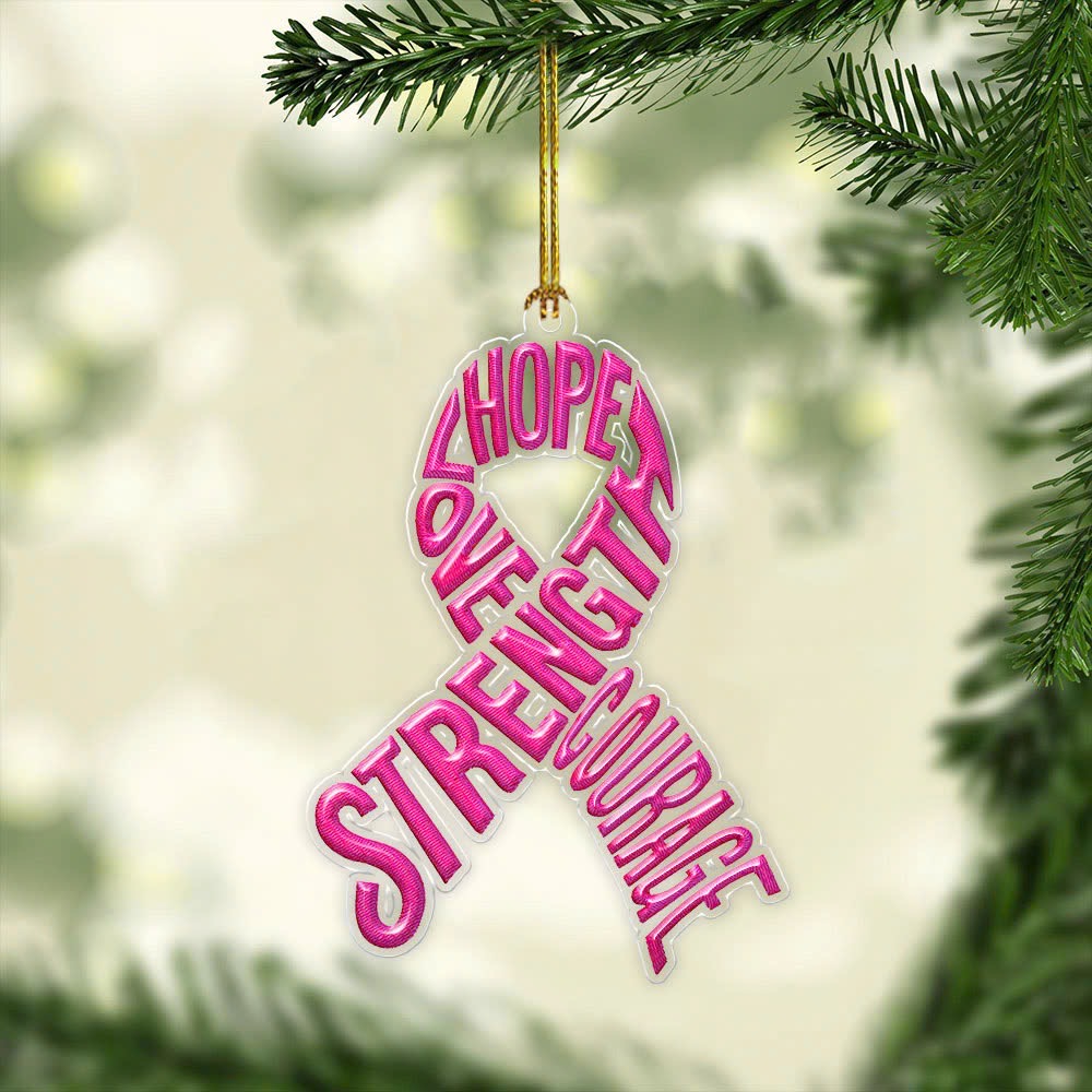 Breast Cancer Awareness Custom Shape Clear 1-Side Printed Acrylic Ornament – GNE 1830