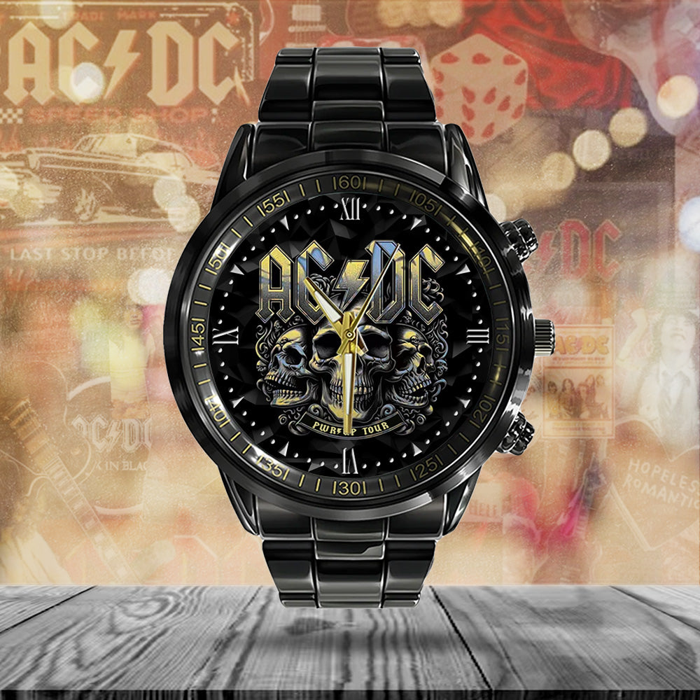 AC/DC Black Stainless Steel Watch – GNE NEW457