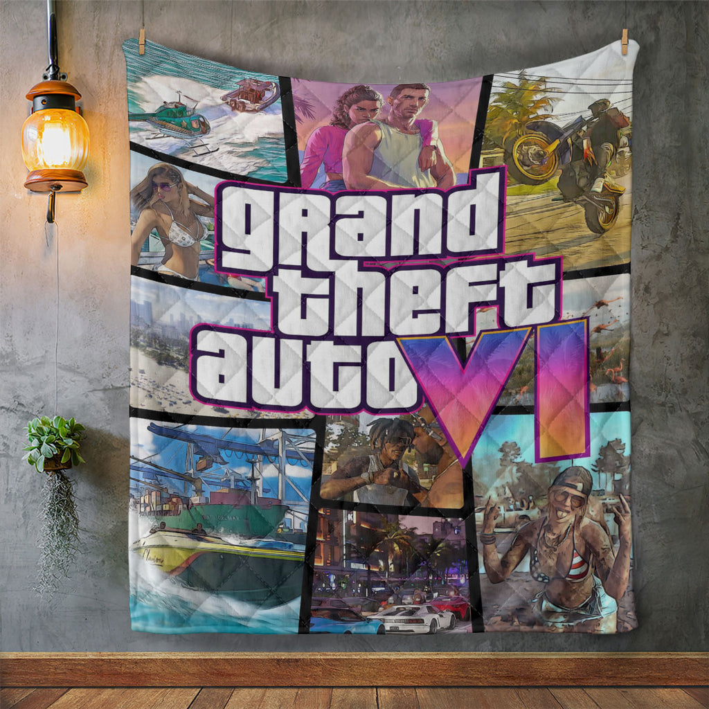 Grand Theft Auto VI Quilt Blanket – TANTN24031
