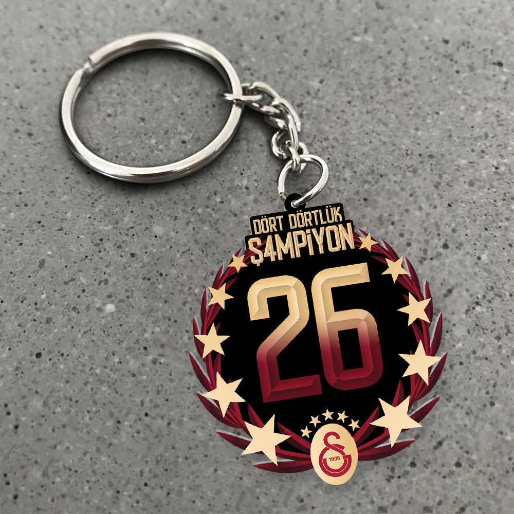 Galatasaray S.K. Turkish Champions 25/26 Custom Shape 2-sided Keychain – TANTN22845