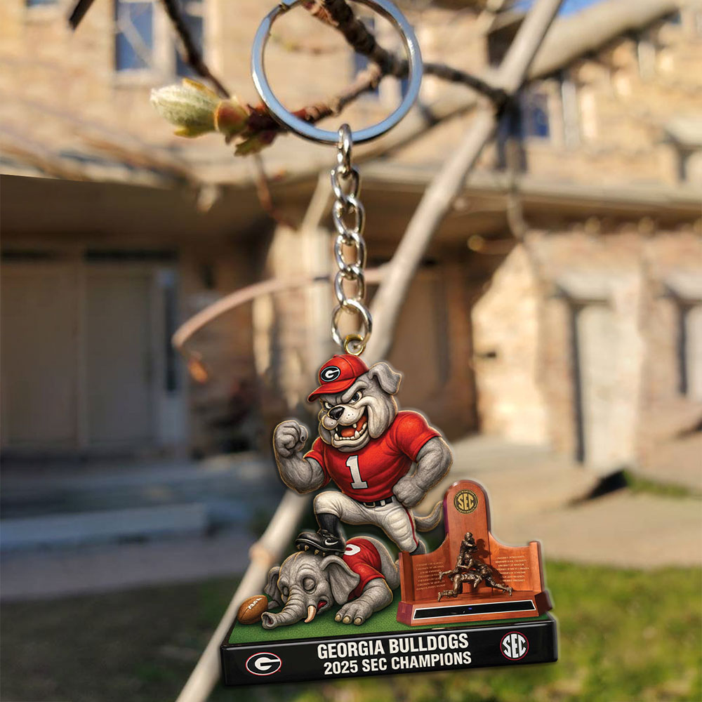 Georgia Bulldogs Football 2025 SEC Champions Custom Shape 2-sided Keychain – MAITM14011