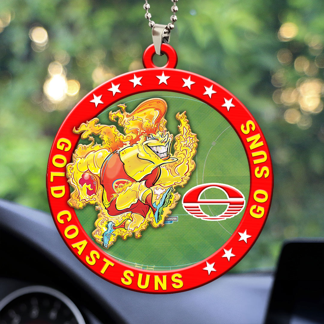 Gold Coast Suns Custom Shape 2-sided Acrylic Car Ornament – HOATT13355