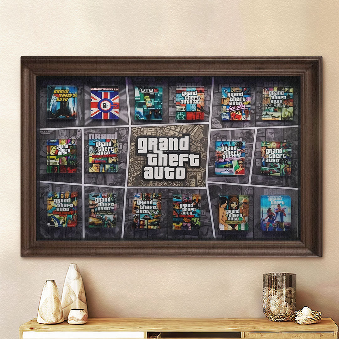 Grand Theft Auto Rectangle Canvas With Inner Frame – TMTHU7395