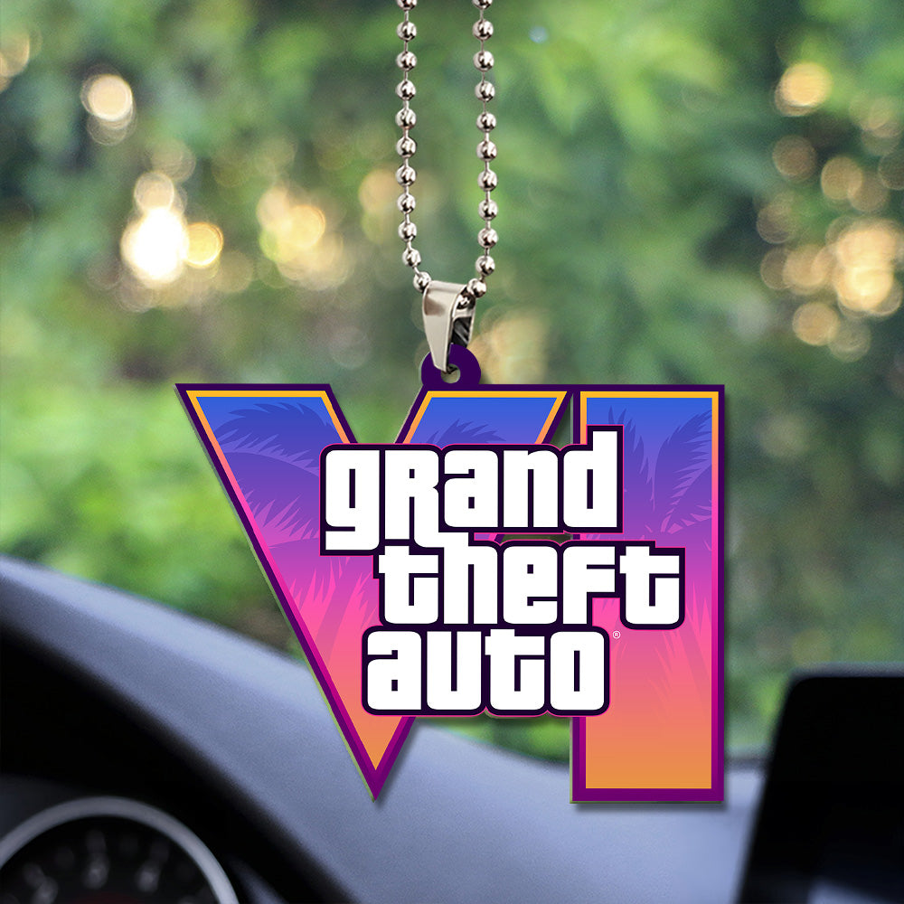 Grand Theft Auto VI Custom shape 2-sided Acrylic Car Ornament – GNE7328