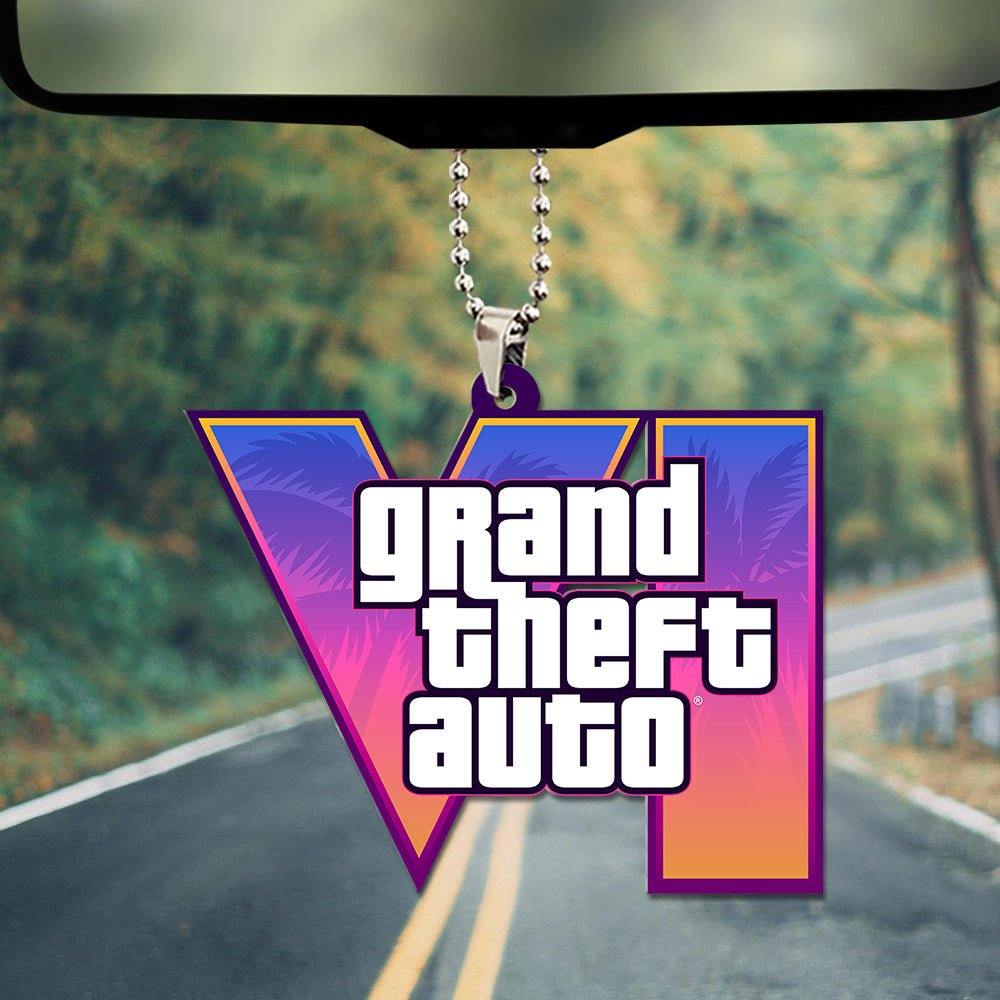 Grand Theft Auto VI Custom shape 2-sided Acrylic Car Ornament – GNE7328