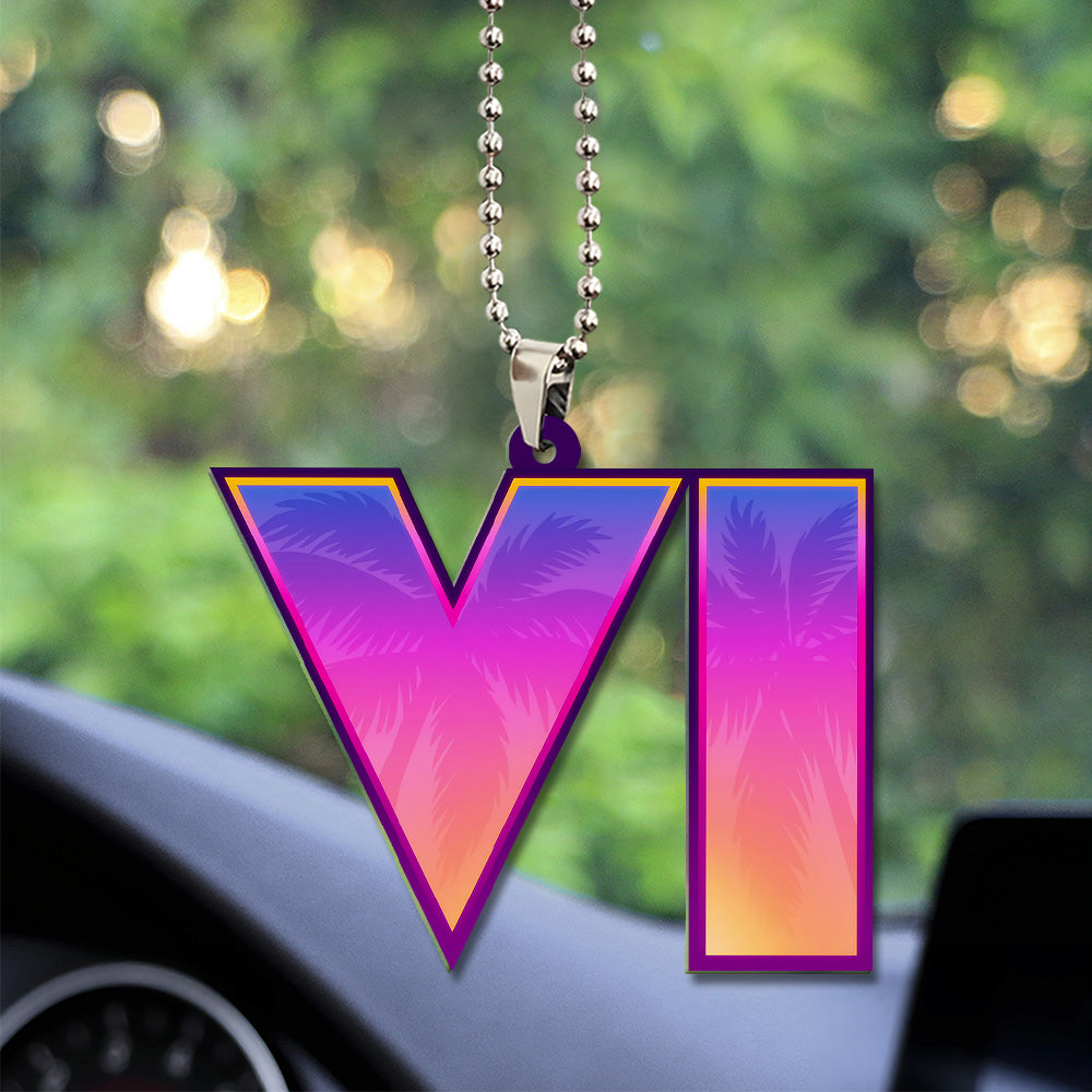 Grand Theft Auto VI Custom shape 2-sided Acrylic Car Ornament – GNE7329