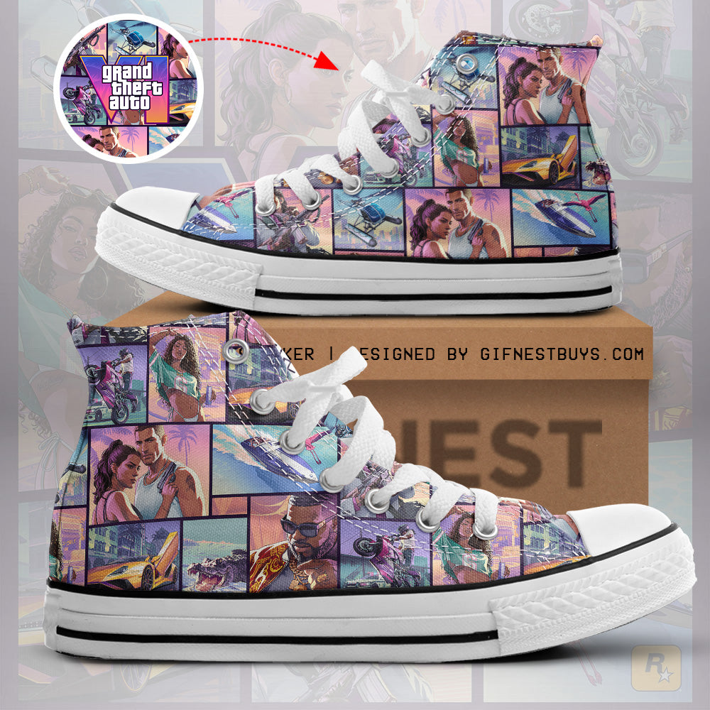 Grand Theft Auto VI High Top Canvas Shoes – GNE7330