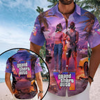 Grand Theft Auto VI Short Sleeve Button-Down Shirt – HOATT19436