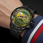 Green Bay Packers 105th Anniversary Black Stainless Steel Watch – HOATT15220