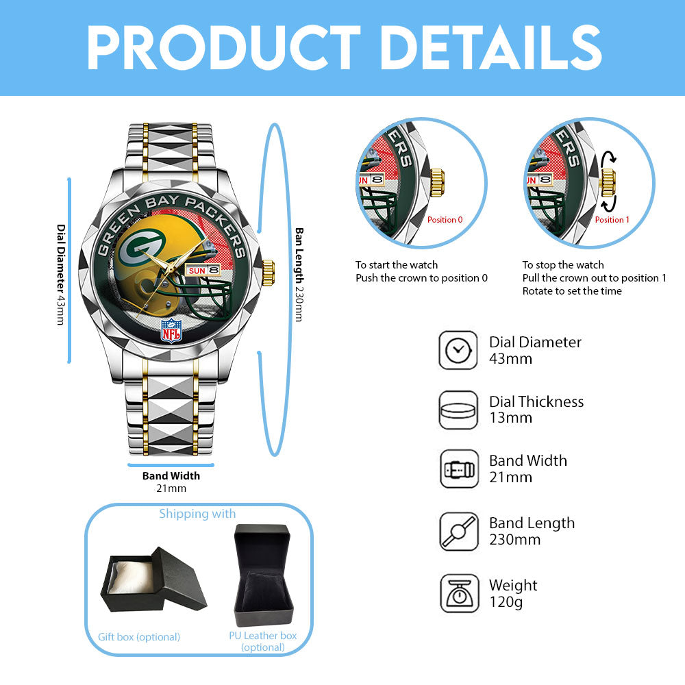 Green Bay Packers Alloy Luxury Quartz Watch – TANTN16324