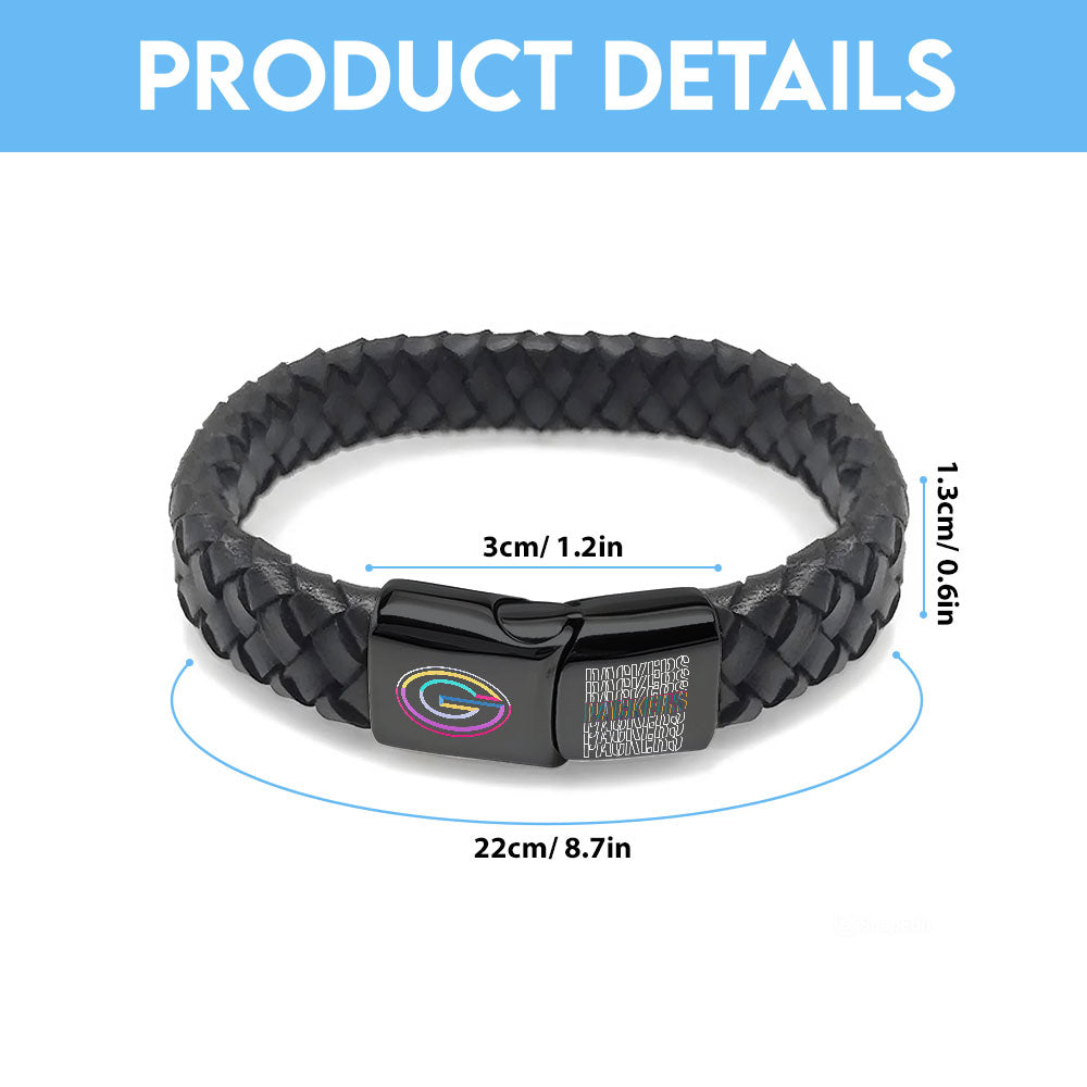 Green Bay Packers Crucial Catch 2025 Braided Leather Bracelet – TANTN15922