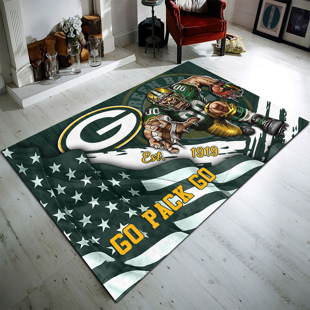 Green Bay Packers Rectangular Rug – HOATT13161