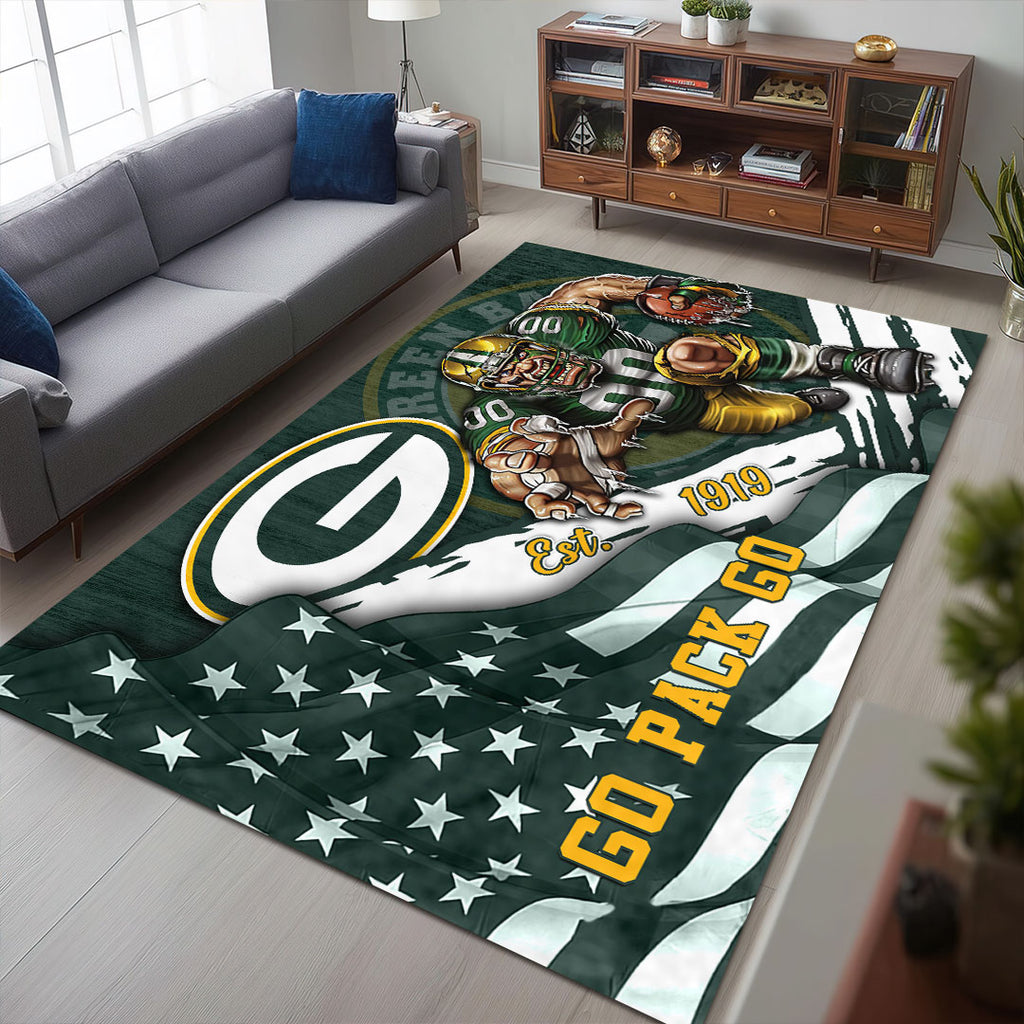 Green Bay Packers Rectangular Rug – HOATT13161