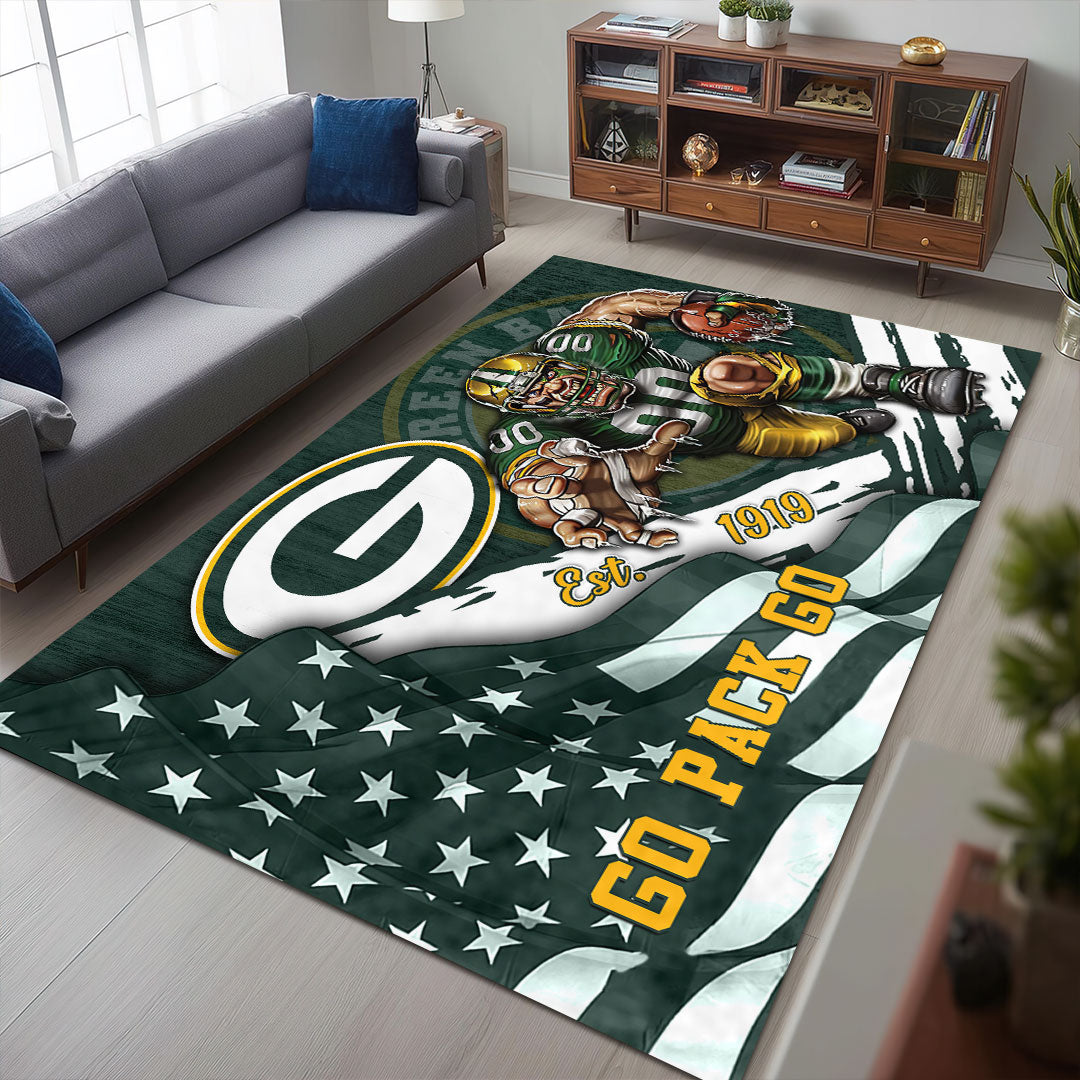 Green Bay Packers Rectangular Rug – HOATT13161