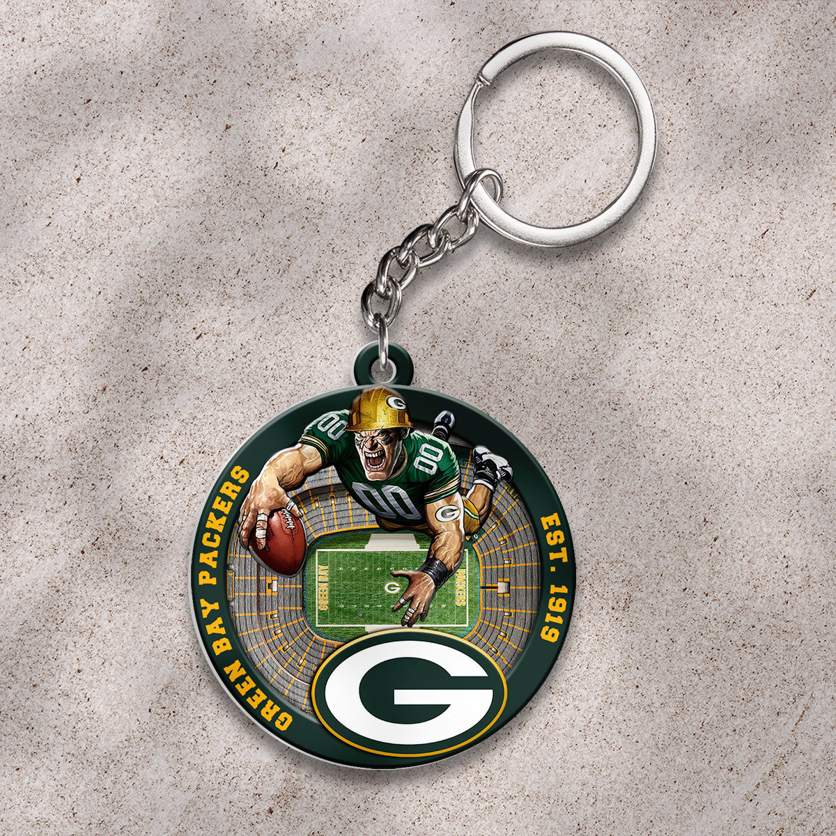 Green Bay Packers Custom Shape 2-sided Keychain – HOATT12692
