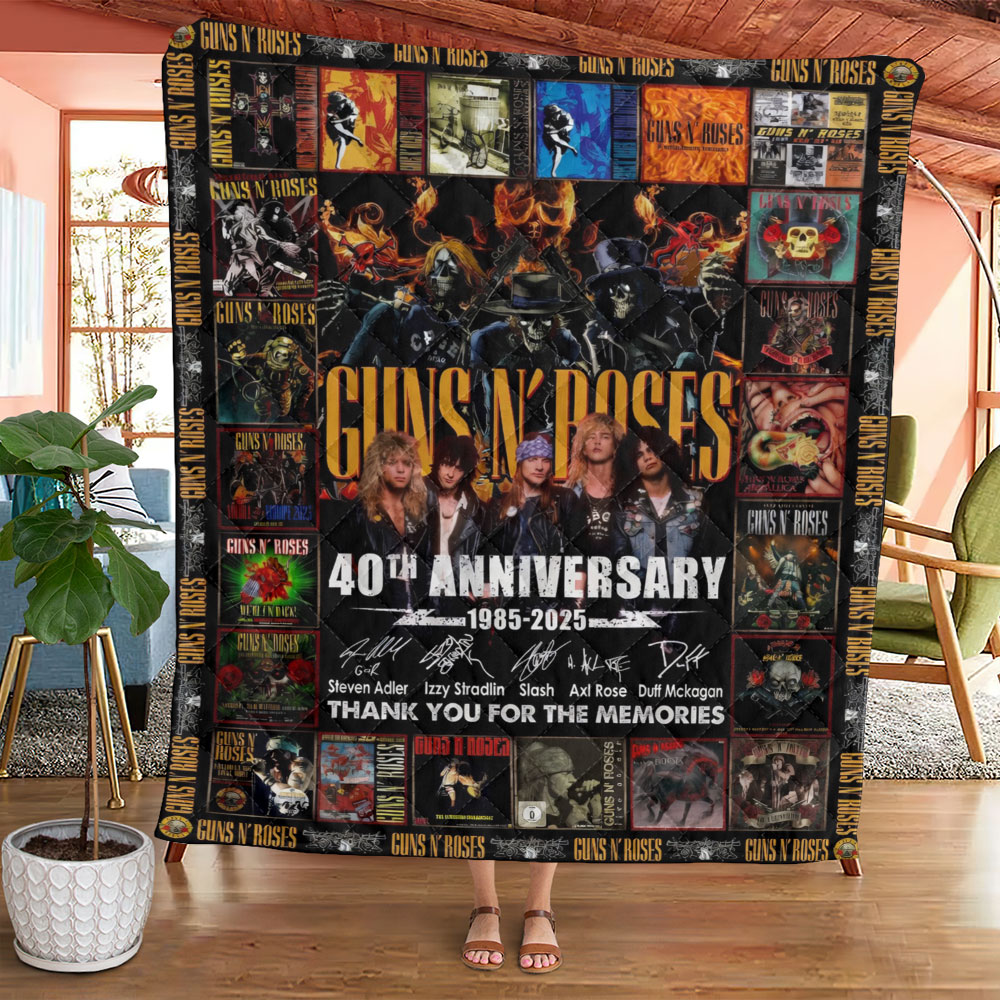 Guns N' Roses 40th Anniversary Quilt Blanket – TANTN22888