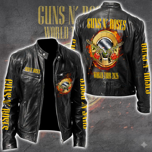 Guns N' Roses 2026 Tour Motorcycle Leather Jacket – TANTN19085