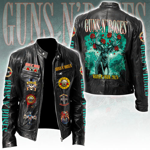 Guns N' Roses Tour 2026 Motorcycle Leather Jacket – TANTN22052