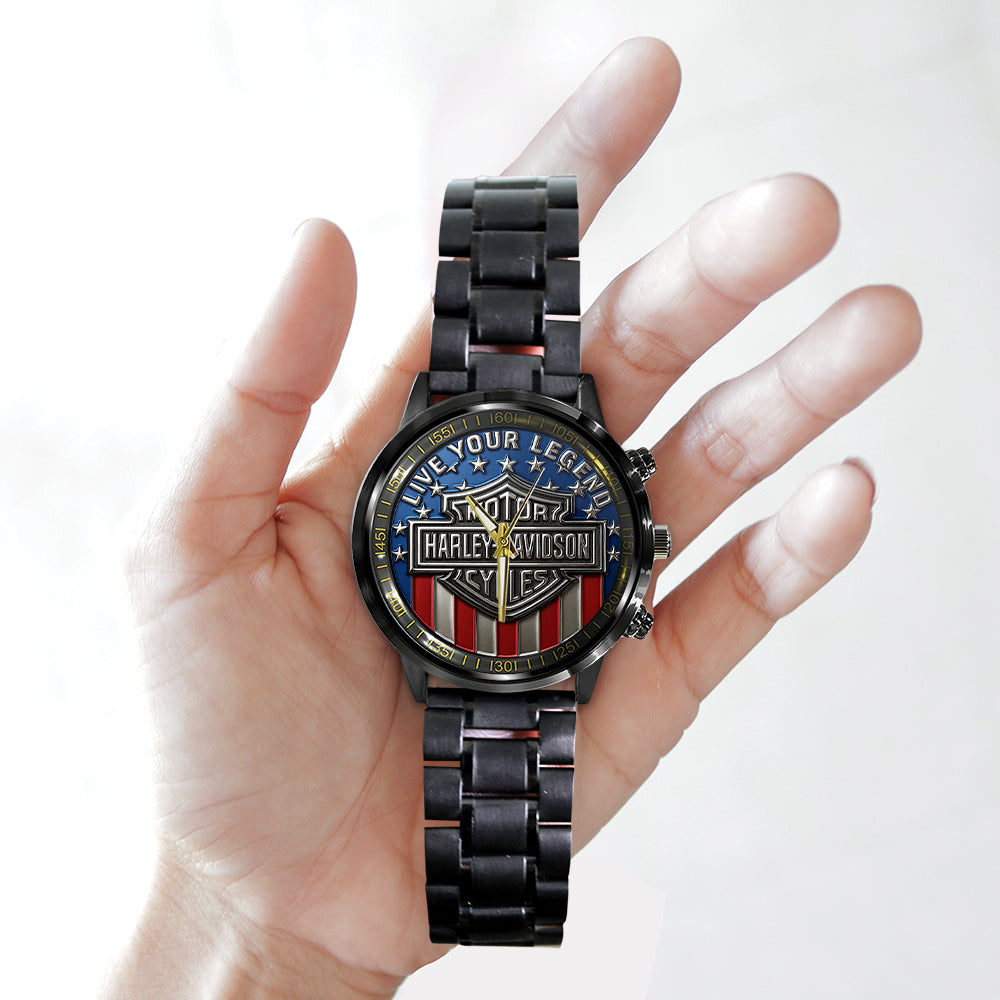 Harley Davidson Black Stainless Steel Watch – TMTHU985