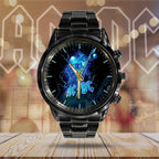 AC/DC Black Stainless Steel Watch – HUANNM 4892