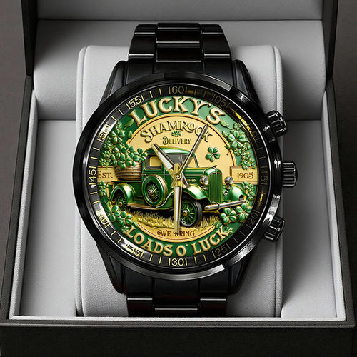 Happy St. Patrick's Day Black Stainless Steel Watch – TANTN20186