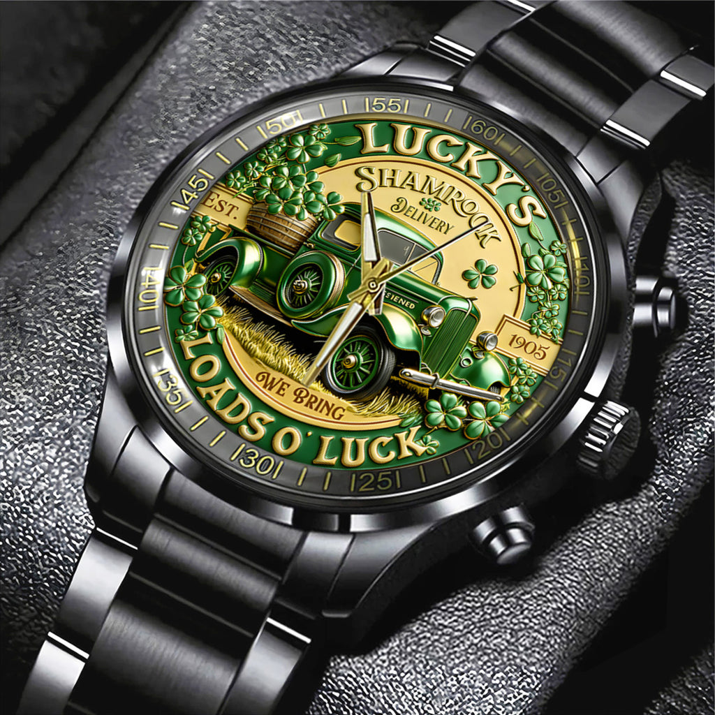 Happy St. Patrick's Day Black Stainless Steel Watch – TANTN20186