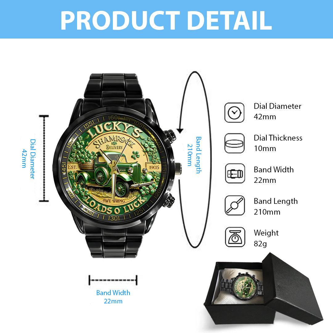 Happy St. Patrick's Day Black Stainless Steel Watch – TANTN20186