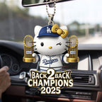 Hello Kitty x Los Angeles Dodgers Custom shape 2-sided Acrylic Car Ornament – TMTHU2725