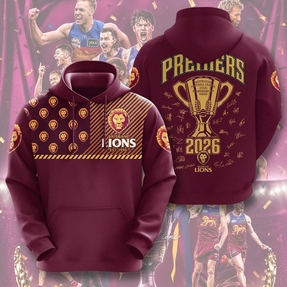 Brisbane Lions 2026 AFL Premiers 3D Apparel – TMTHU9813