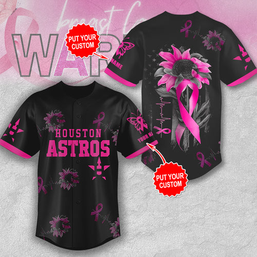 Personalized Houston Astros x Breast Cancer Awareness Baseball Jersey – MAITM12923