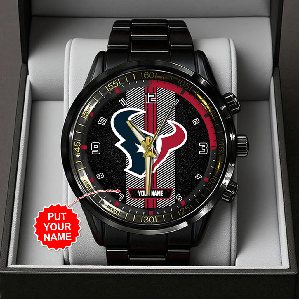 Personalized Houston Texans Black Stainless Steel Watch – TANTN16014