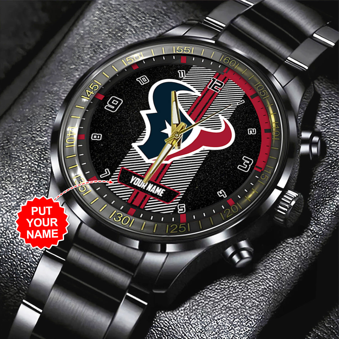 Personalized Houston Texans Black Stainless Steel Watch – TANTN16014